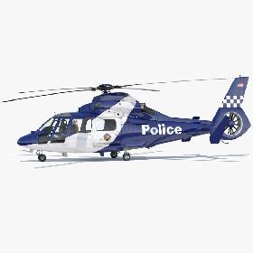 3D Police Helicopter Eurocopter AS 365 N2 Dauphin model